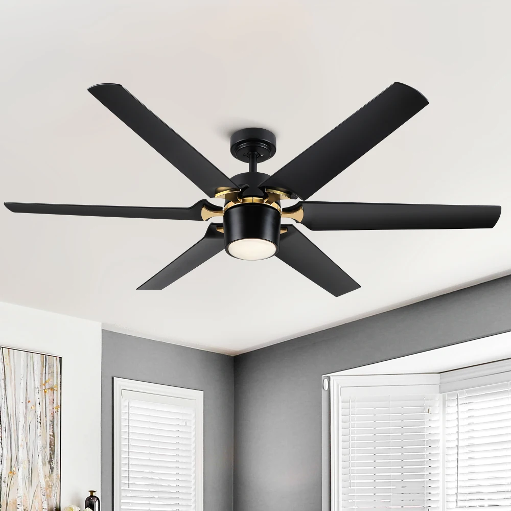 60'' Indoor Smart Ceiling Fan with LED Light and App Remote Control,ceiling Fan Can Be Used in The Bedroom Living Room