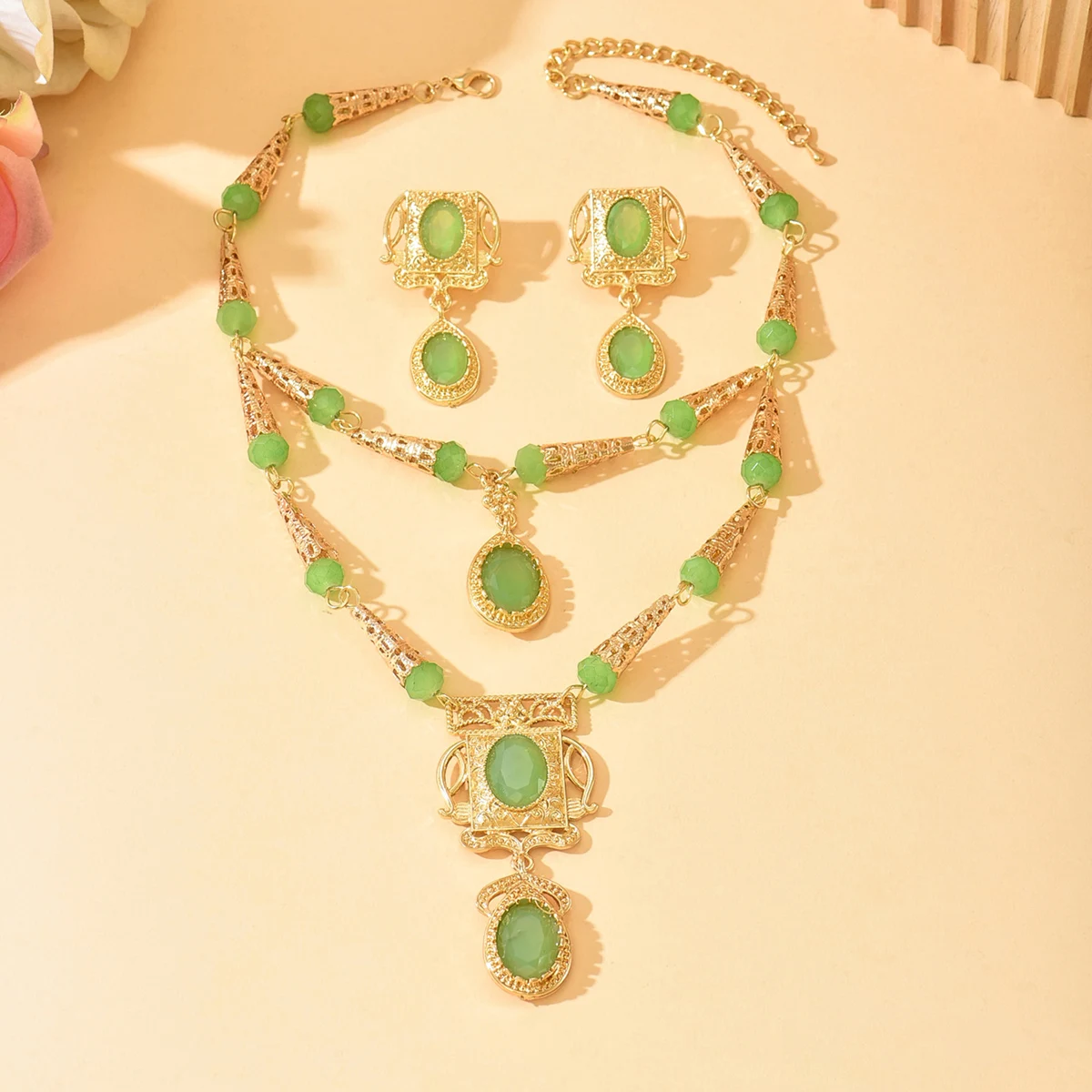 Vestido de casamento marroquino, joias artesanais, vermelho, azul, pedra preciosa, colar, brincos, banhado a ouro, kaftan, acessórios de noiva