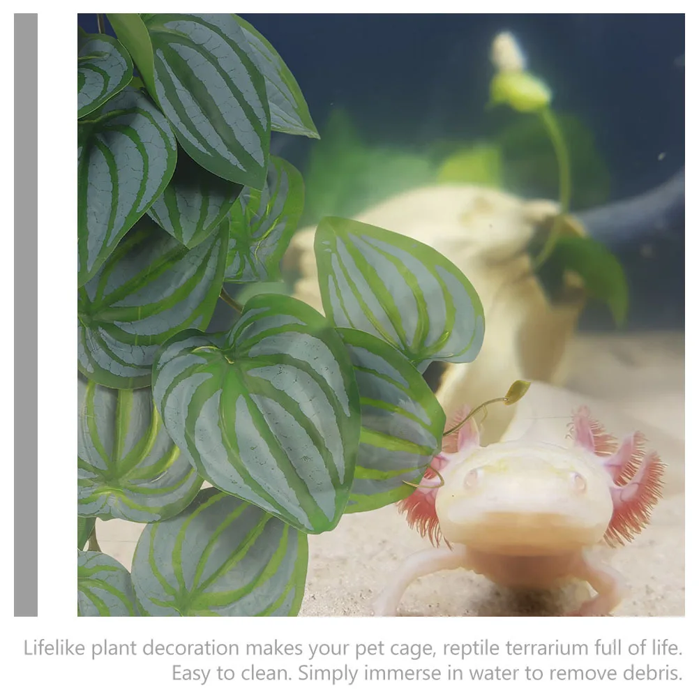 

Simulated Plant Green Lifelike Hanging Decor For Terrarium Turtle Box Reptile Hideout Fake Plants Indoor Reptile Tank Decor