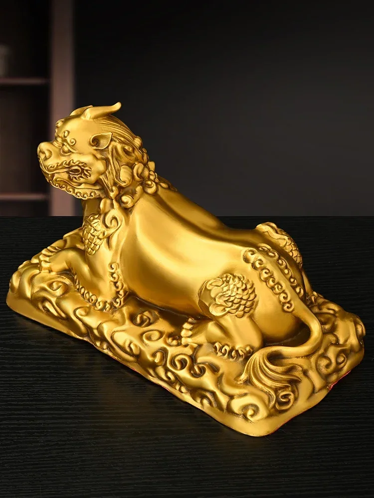 فنغ شوي لاكي الحيوان النحاس الشجاعة Gezang الملك شنت غرفة المعيشة مكتب ديكور #5