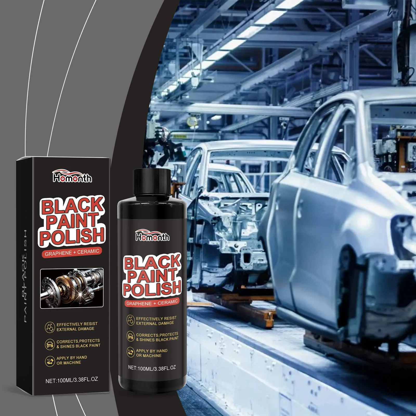 

Car Polish & Wax Spray 100ml - UV Protection & Paint Sealant, Helps Restore Shine & Resist Dirt, Easy Spray Application
