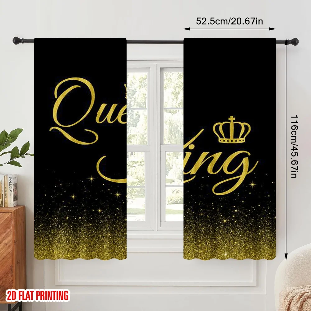 2pcs,2D plane printing Contemporary Curtains King and Queen (27) 100% Polyester (without rod) Versatile All Use for Bedroom