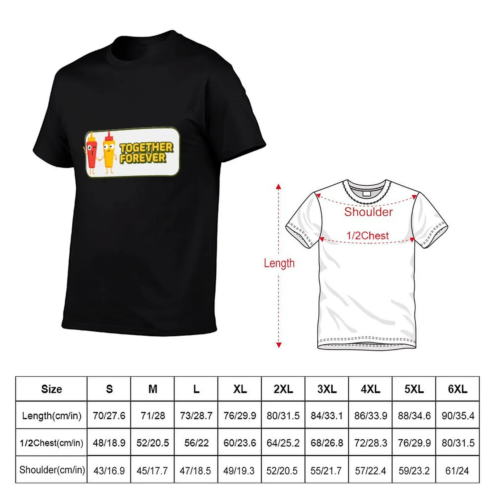 Ketchup and Mustard: Together Forever T-Shirt printed t shirts for man t shirt man cotton T-Shirt