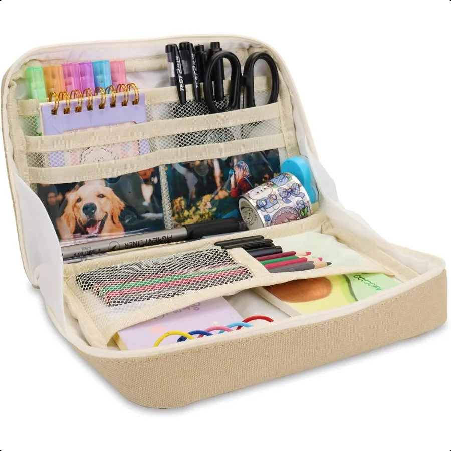 مقلمة ذات سعة كبيرة سعة كبيرة من القماش حقيبة أقلام رصاص مقلمة منظم حقيبة أقلام للكبار مكتب المدرسة في سن المراهقة فتاة صبي k