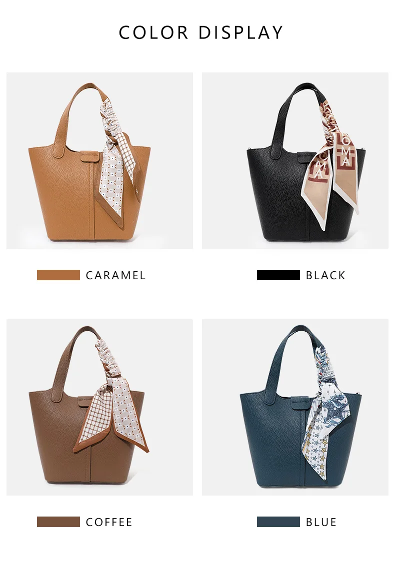 Aidrani Echtleder-Beuteltasche für Damen, Handtasche im Korbstil aus Rindsleder mit Litschi-Muster, vielseitige Umhängetasche für den Arbeitsweg – Detail 4