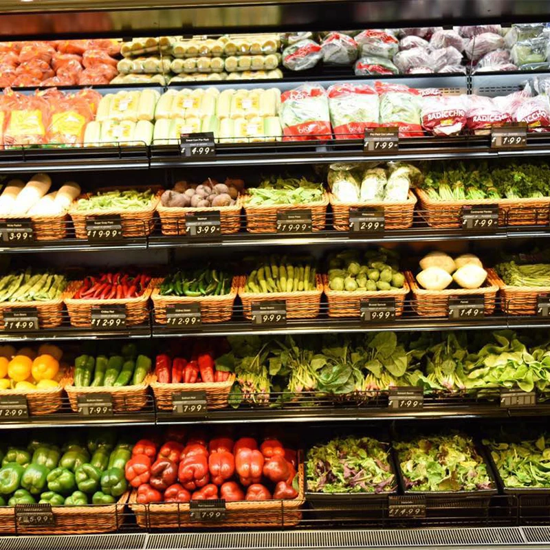 FOODLINE Customized Supermarket Vertical Display Refrigerator Fresh Vegetable Fruits Milk Multideck Open Chiller Commercial