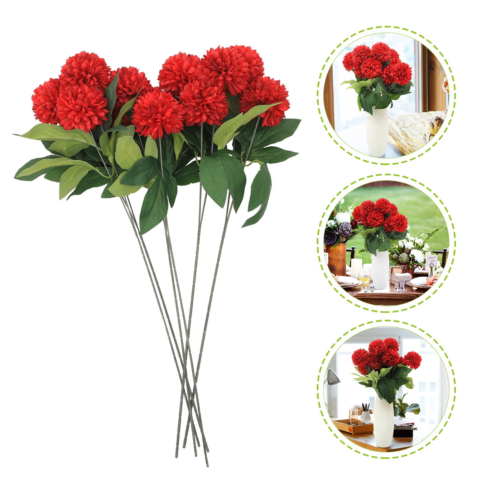 

6Pcs Artificial Dandelion Flowers Elegant Simulation Fake Flower Decoration Wedding Centerpieces Party Photo Props