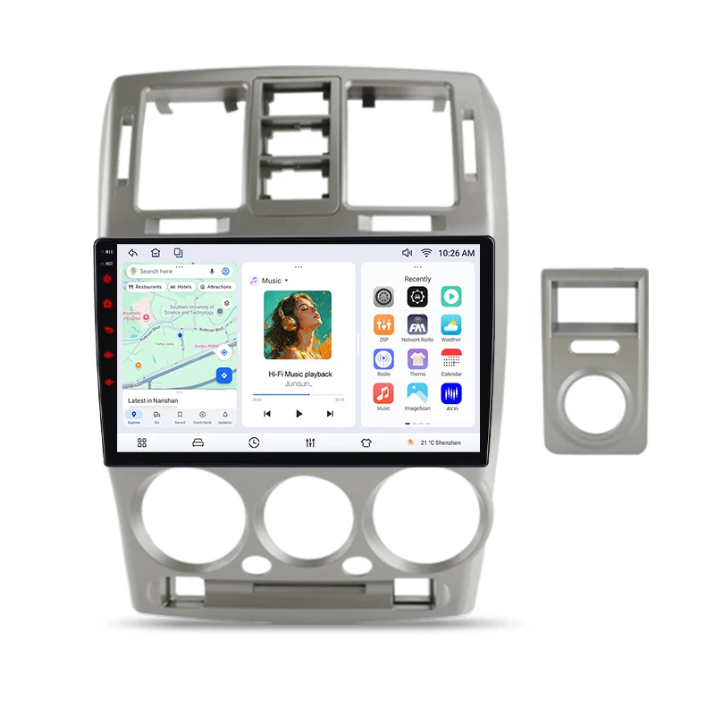 Image of Junsun Wireless CarPlay Android Auto Autoradio für Hyundai Getz (TB) 2002-2011 mit integriertem Lüfter, Android GPS-Navigation, Multimedia-Player, WiFi, DSP, RDS, BT, SWC, IPS-Touchscreen, Autoradio,