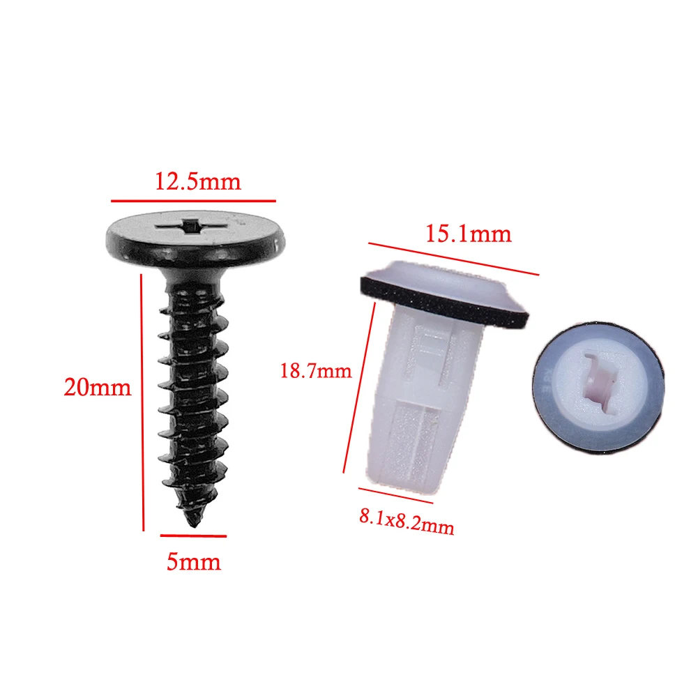 

10PCS Car Wheel Arch Fender Lining Screw Grommets Clips Screw Nut For Honda 90664STKA01/90103TA0000 Accessories