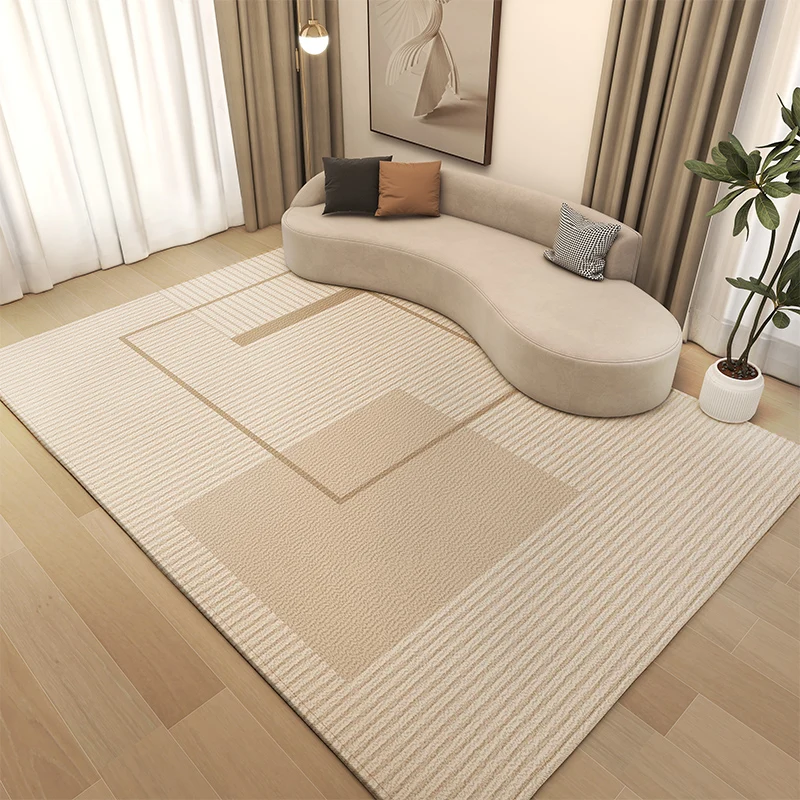 French Cream Living Room Decoration Carpet Modern Bedroom Bedside Plush Carpets Light Luxury Cloakroom Fluffy Soft Non-slip Rug