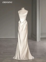 Newest Wedding Dress Sheath For Bride Satin  Scoop Neckline With Open Back Customized Plus Sizes Vestidos De Novias