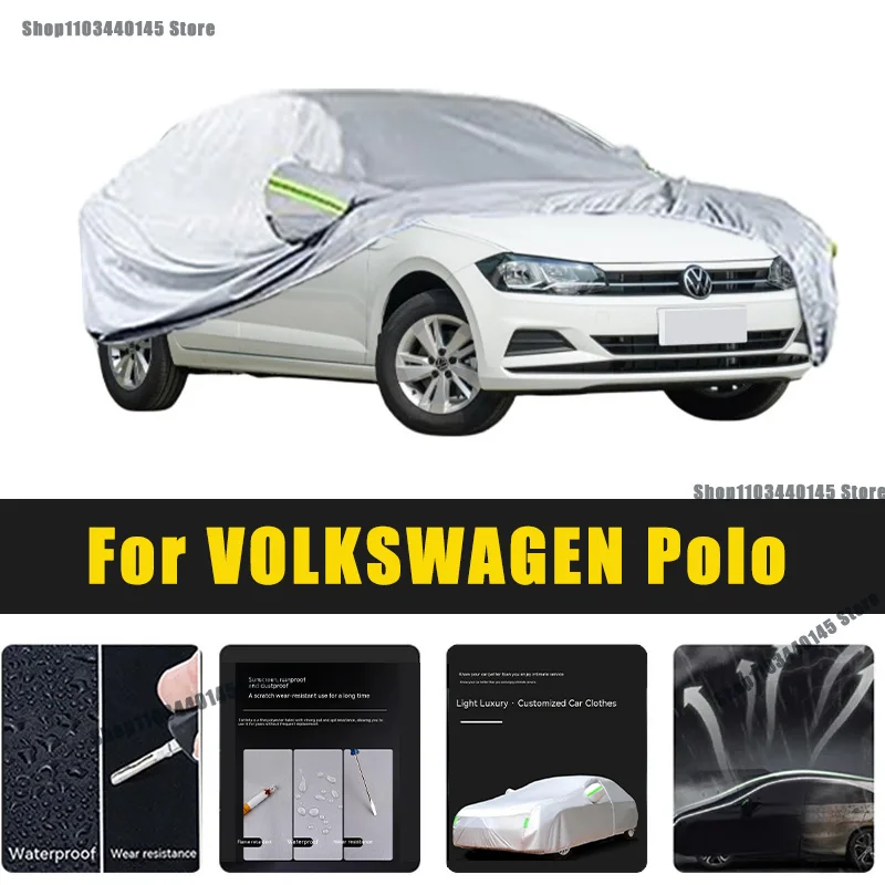 

Full Car Covers Outdoor Sun UV Protection Dust Rain Snow Oxford cover Protective For VOLKSWAGEN Polo Accessories car umbrella