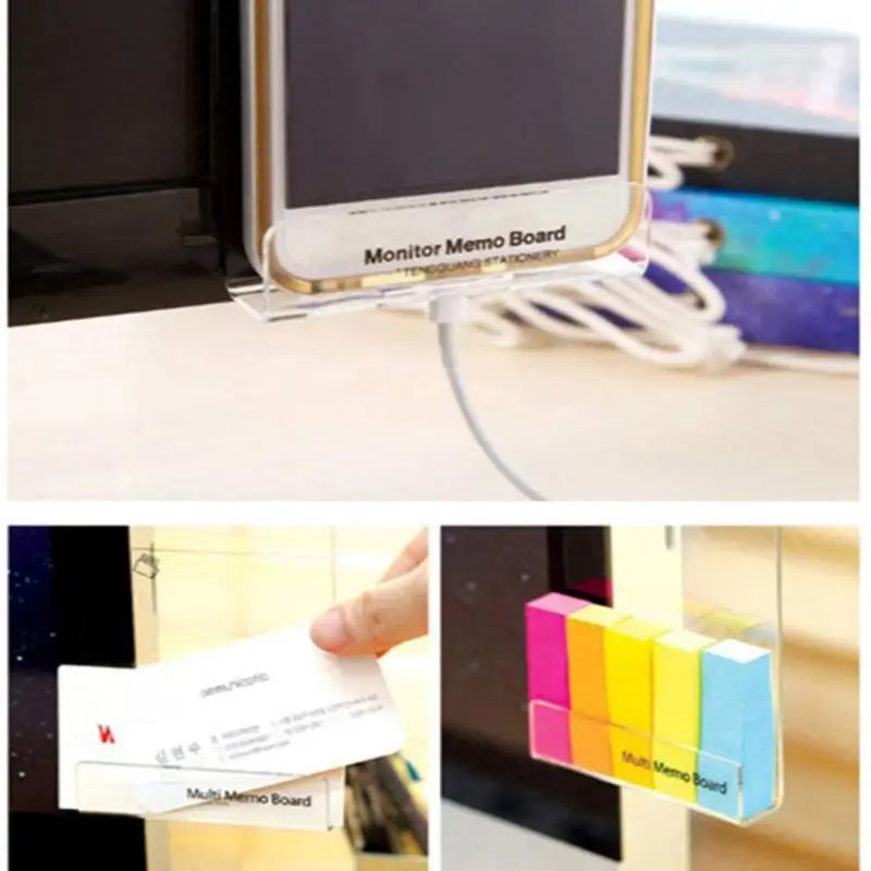 Message Memo Board PC Screen Computer Monitor Side Panel Planner Writing Record Acrylic Message Board Remind Memo Pad