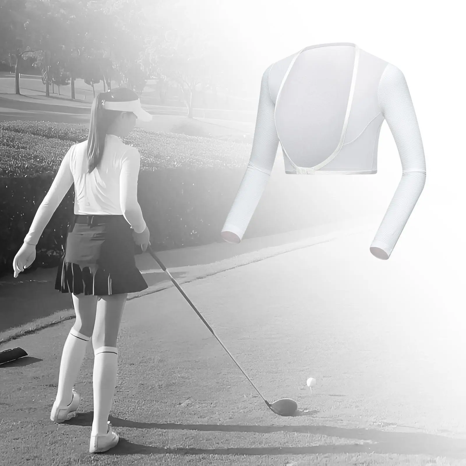 Women Golf Apparel Sun Protection Shirt Long Arm Sleeves Sportswear Golf Clothing Shawl for Cycling Outdoor Athletic Fitness
