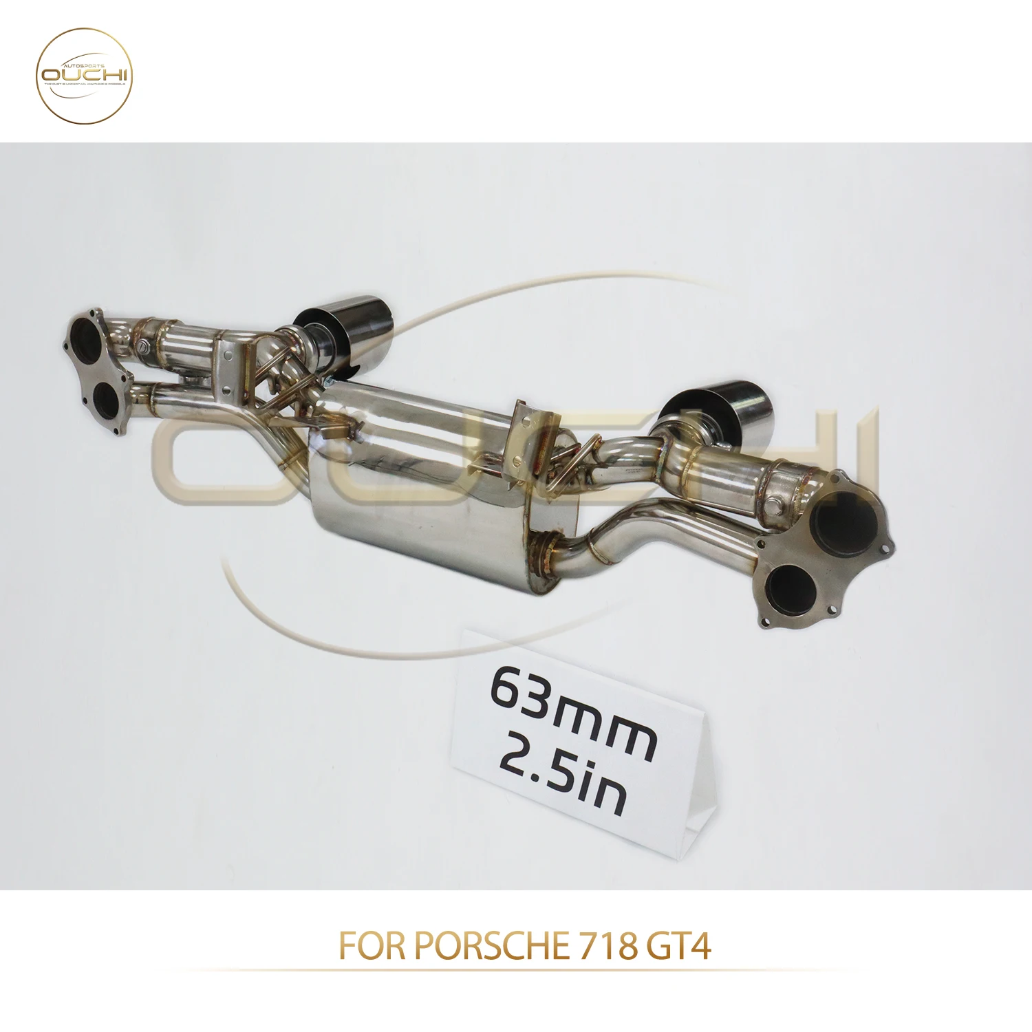 

OUCHI Factory Direct Sales SS304 Catback for Porsche 718 GT4 Simple Exhaust Muffler With Vacuum Valve Tips Auto Parts