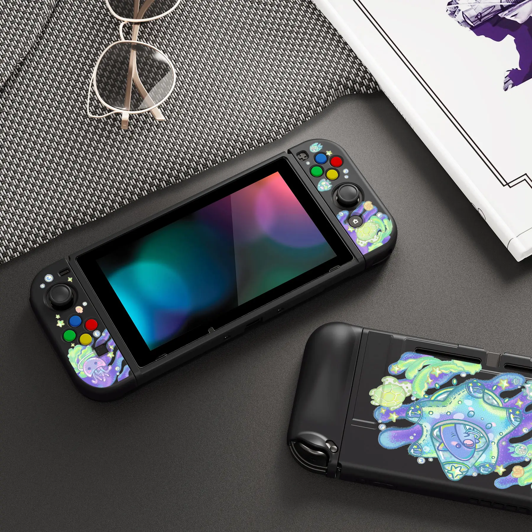 PlayVital ZealProtect osłona miękkie etui ochronnego do przełącznika Nintendo z tarotem szklany ochraniacz ekranu i nakładki na przyciski