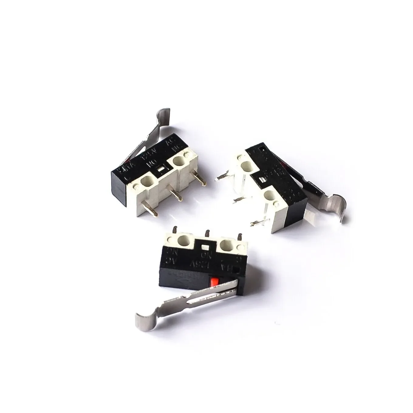 10pcs Limit Microswitch With Three Straight Legs Mouse Side Key Momentary Micro Limit Switch 1A/125VAC For MK7/ MK8