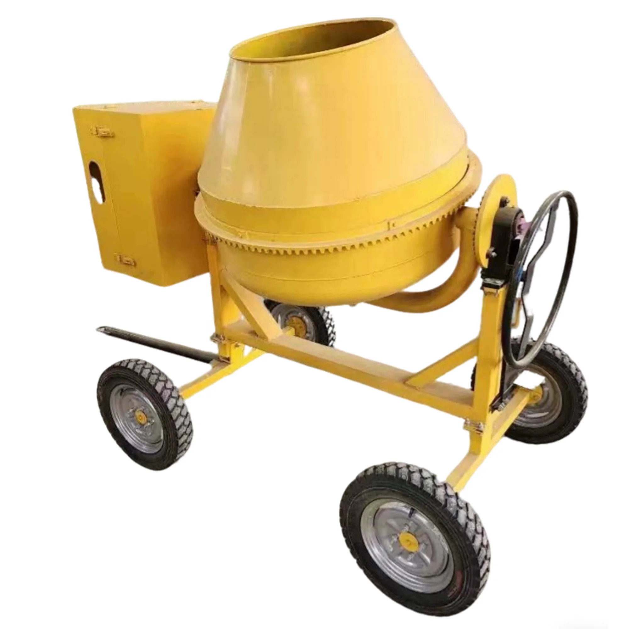 

Небольшой портативный бетономешалка, смеситель с сердечником двигателя на строительной площадке