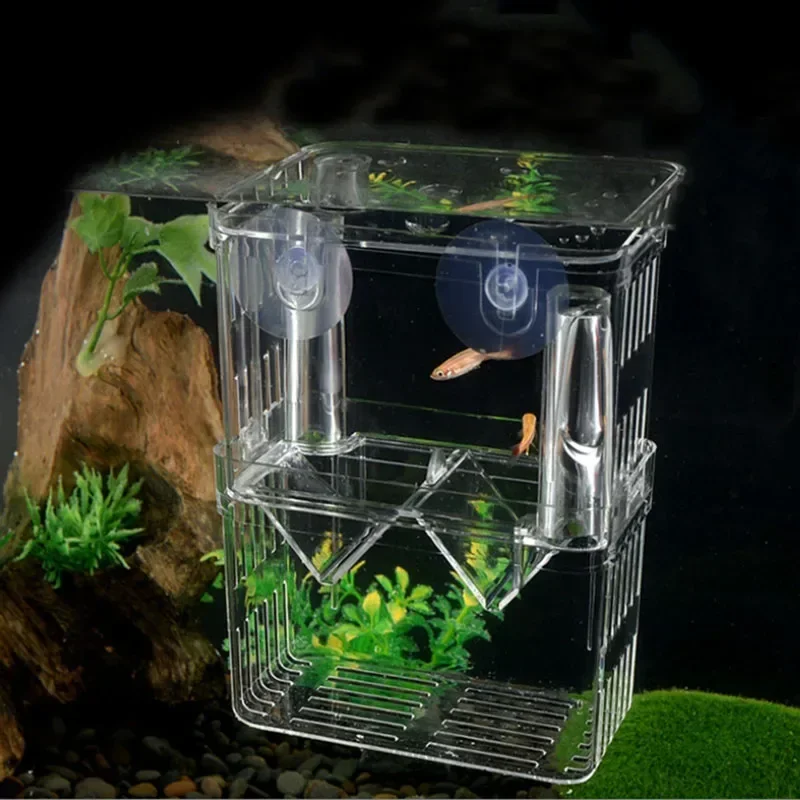 Aquarium Accessories Acrylic Fish Breeding Isolation Box Fish Tank Aquarium Breeder Double Guppies Hatching Incubator