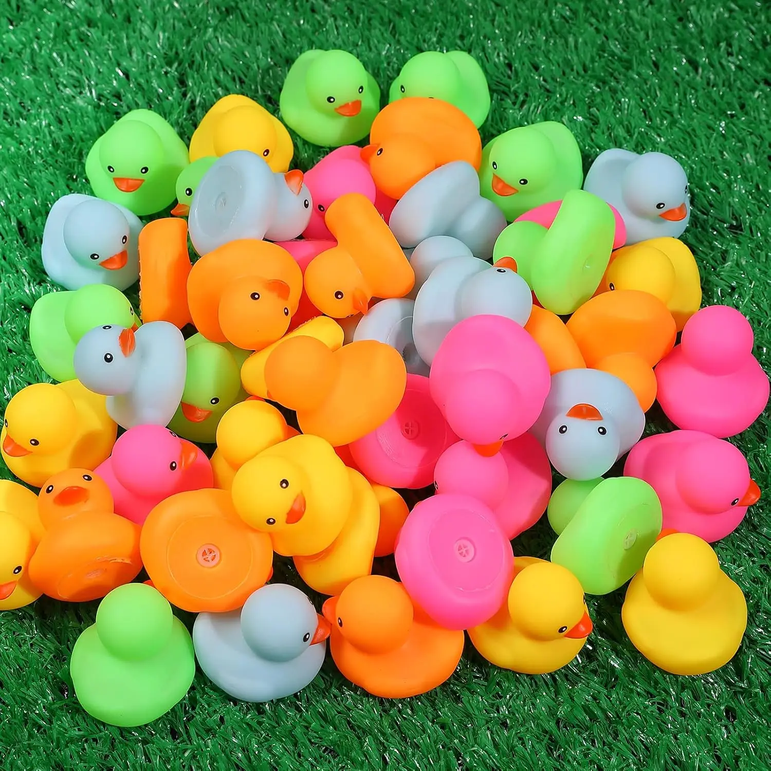 Mini jouet canard multicolore en caoutchouc DLIGHTYellow, jouets de baignoire en caoutchouc, couinement et flotteur, 12 paquets, 24 paquets, 36/72 paquets