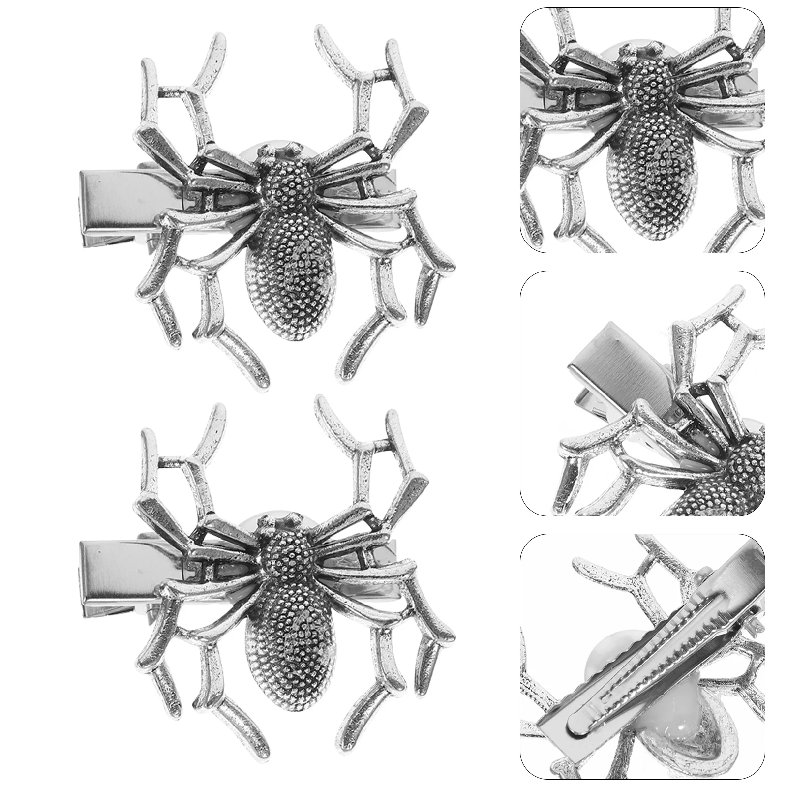 

2 Pcs Dark Spider Hair Clip Halloween Party Girls Clips Ornament for Styling Jewelry Hairpin Accessories Child