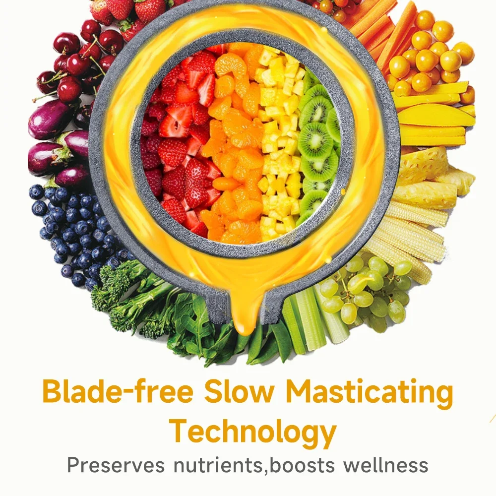 LUFVEBUT عيار كبير عصارة بطيئة 250 واط الصحافة الباردة مضغ النازع BPA الحرة عالية العصير إنتاجية آمنة أداة المطبخ