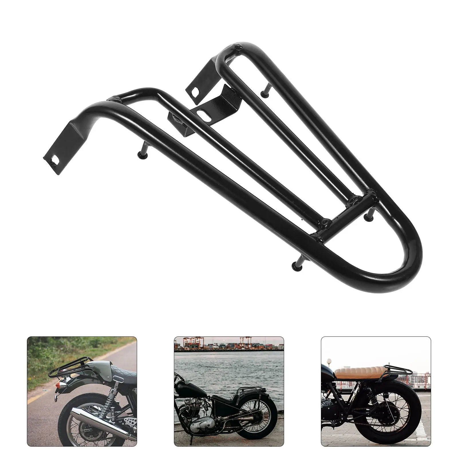 

Universal Motorcycle Rear Rack Luggage Carrier Heavy Duty Steel Frame Secure Mounting for Touring Commuting Travel Motorcycle