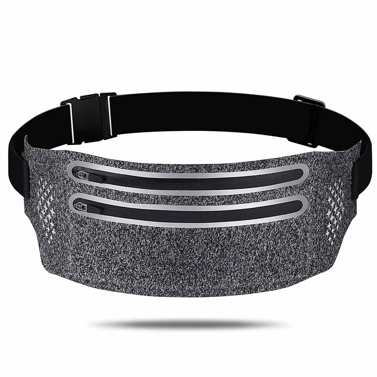 Marsupio ultrasottile aderente in Lycra impermeabile Marsupio per telefono cellulare con doppia cerniera per tensione esterna