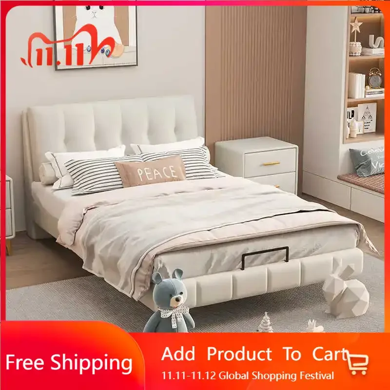 

Show Wood Queen Double Bed Bedroom Soft High End European Bed Frame Sale Twin Trendy Luxury Princess Beliche Salon Furniture