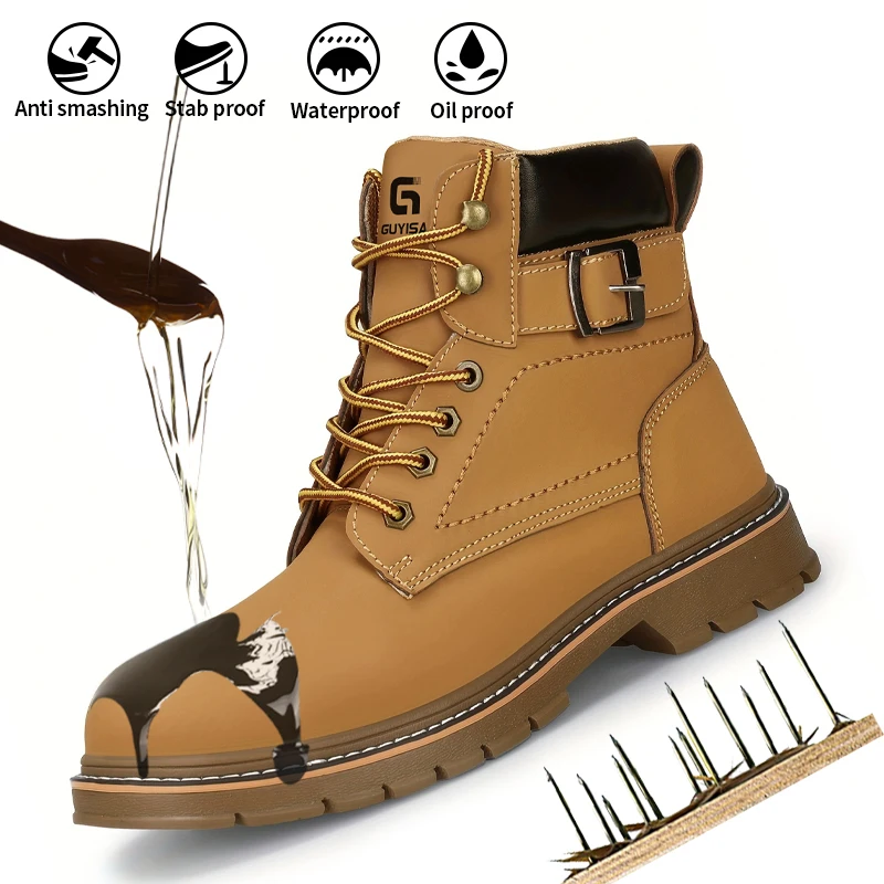 Safety Shoes For Men,Anti-smashing And Antipiercing Steel Toe ,Deodorization Comfortable