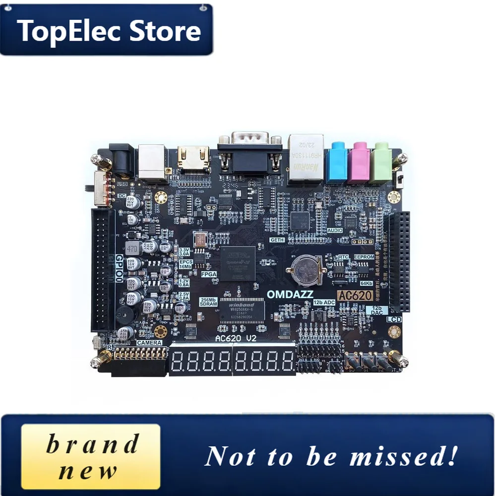TopElec Electronics Diy Kit EP4CE10 FPGA PCB Board With ADC/DAC Audio Ethernet HDMI-compatible USB Blaster Programmer Sound Ampl