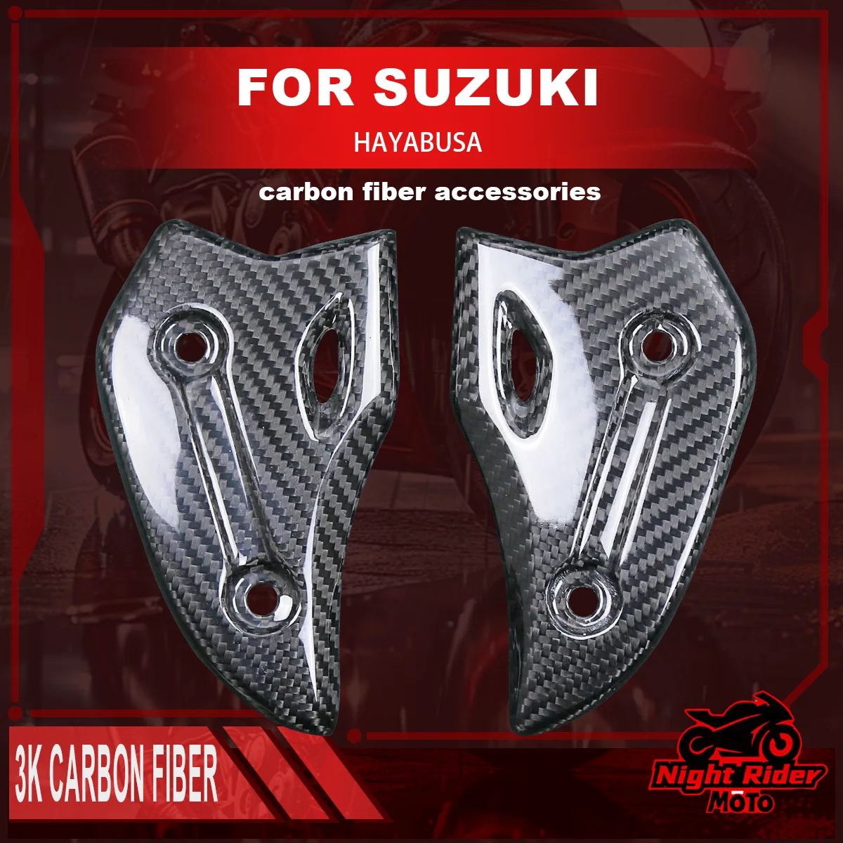 

Для SUZUKI Hayabusa 2022 2023 2024 + мотоцикл, 100% углеродное волокно, обтекатель, пяточные пластины, крыло, аксессуар для модификации мотоцикла