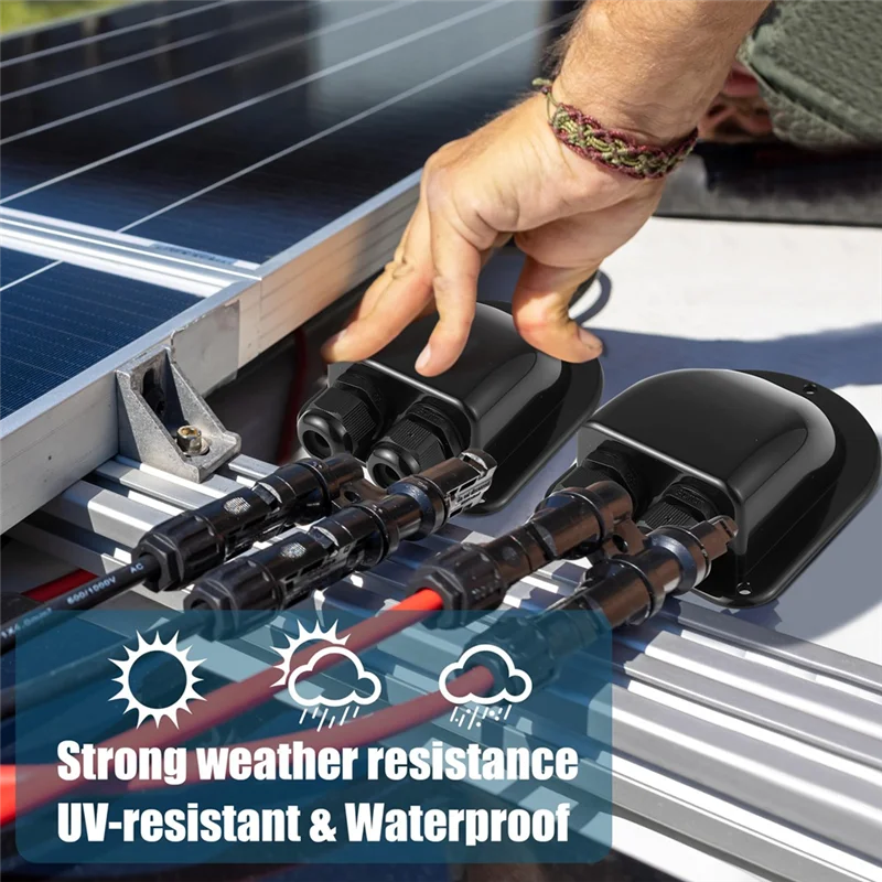 Solar Cable Entry Gland(2 Pack), Solar Gland, Dual Cable Housing For All Type 3Mm2 To 10Mm2 For RV, Caravan Marine