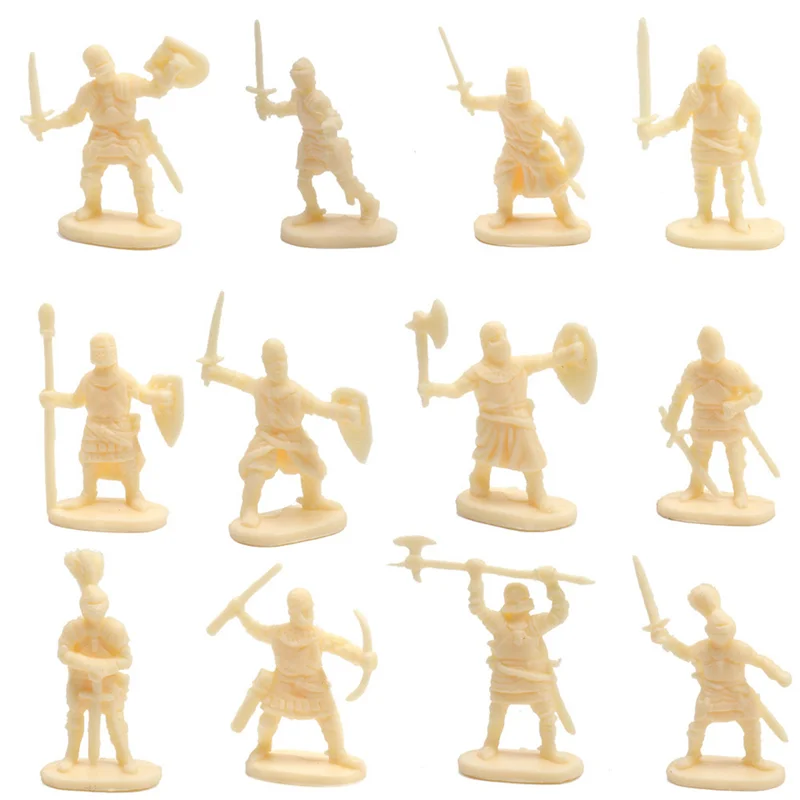 

B87B-1:72 400/Set Plastic Ancient Soldier Figures Archaic Soldiers Men Swordsman Action Figure DIY War Scene Yellow