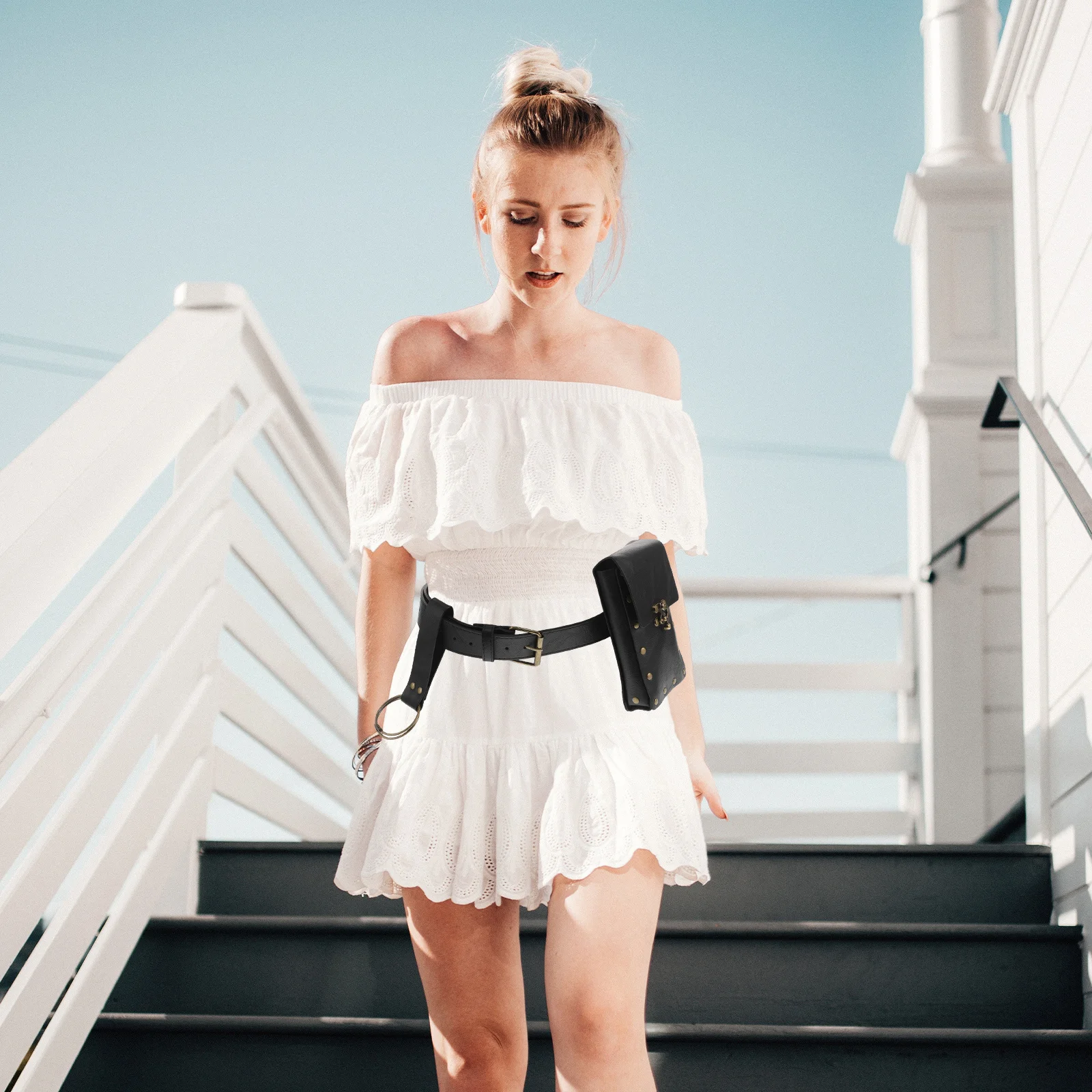 

1 Set Pu Steampunk Waist Bag Large Belt Pouch For Women Men Medieval Renaissance Cosplay Festival Bag Fanny Pack Hip