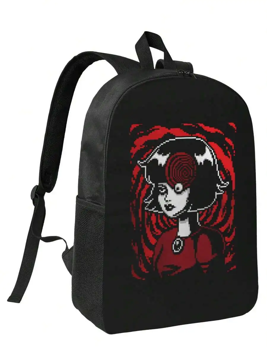 Pixel Art Graphic Polyester Backpack For Adults Unisex Casual Style
