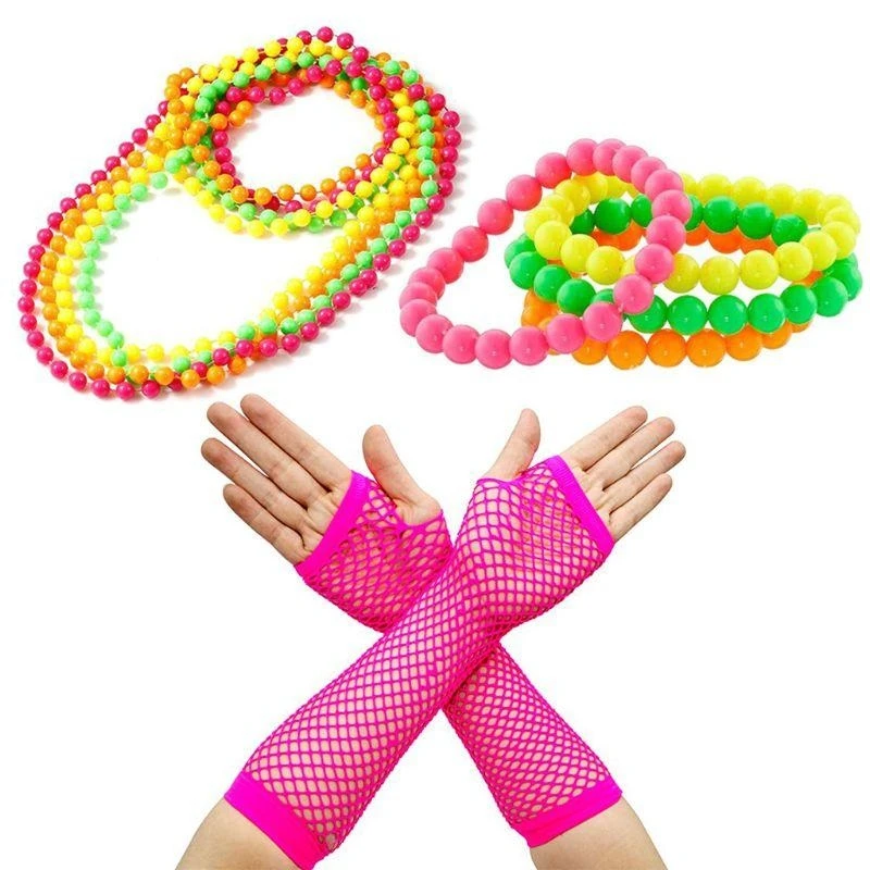 Y5gc Women Girls 80S Accessori per abiti Fancy Accessori senza fingerne guanti in rilievo NE