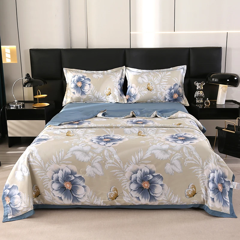 

Прохладное шелковое летнее одеяло, комплект из четырех предметов, моющееся шелковое летнее одеяло, ледяное шелковое одеяло с кондиционером, моющееся тонкое одеяло