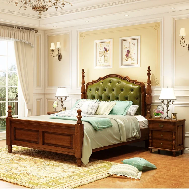 

Square bed all solid wood room 1.8 meters double bed