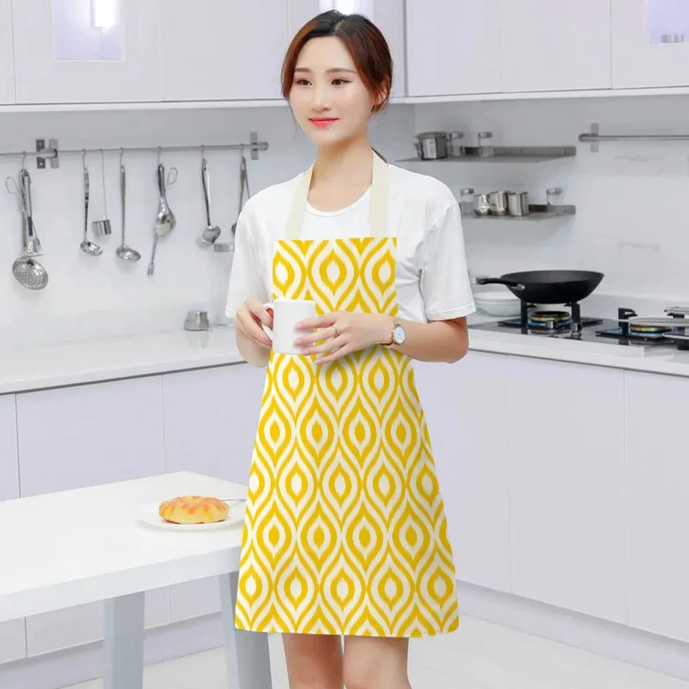 Geometric Pattern Apron Linen Children Adults Wave Triangle Nordic Sweet Apron for Home Kitchen Cooking Baking 55x68cm