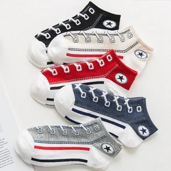 1 Pair Men Casual Socks Fashion Creative Denim Shoes Patterns Socks Japanese Happy Women Soxs Spring Summer Autumn Korean Styles