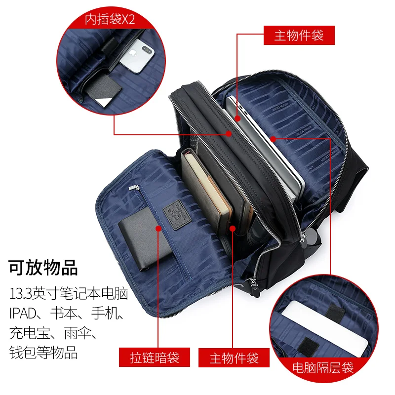 BISONDENIM 2022 New Fashion Water Resistant Business Backpack For Men Travel Notebook Laptop Backpack Bags Male Mochila For Teen