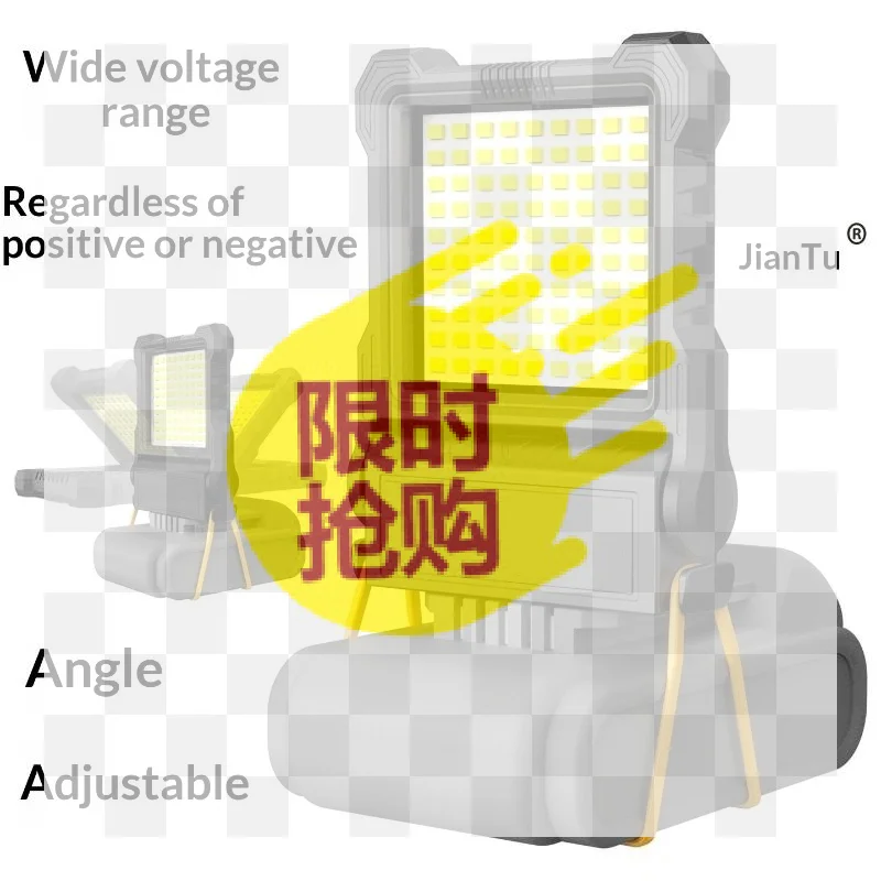 New Super Bright LED Work Light Portable Long-Lasting Strong Light Supply For Night Work Light 72V Li-ion Battery Power Tool 1PC