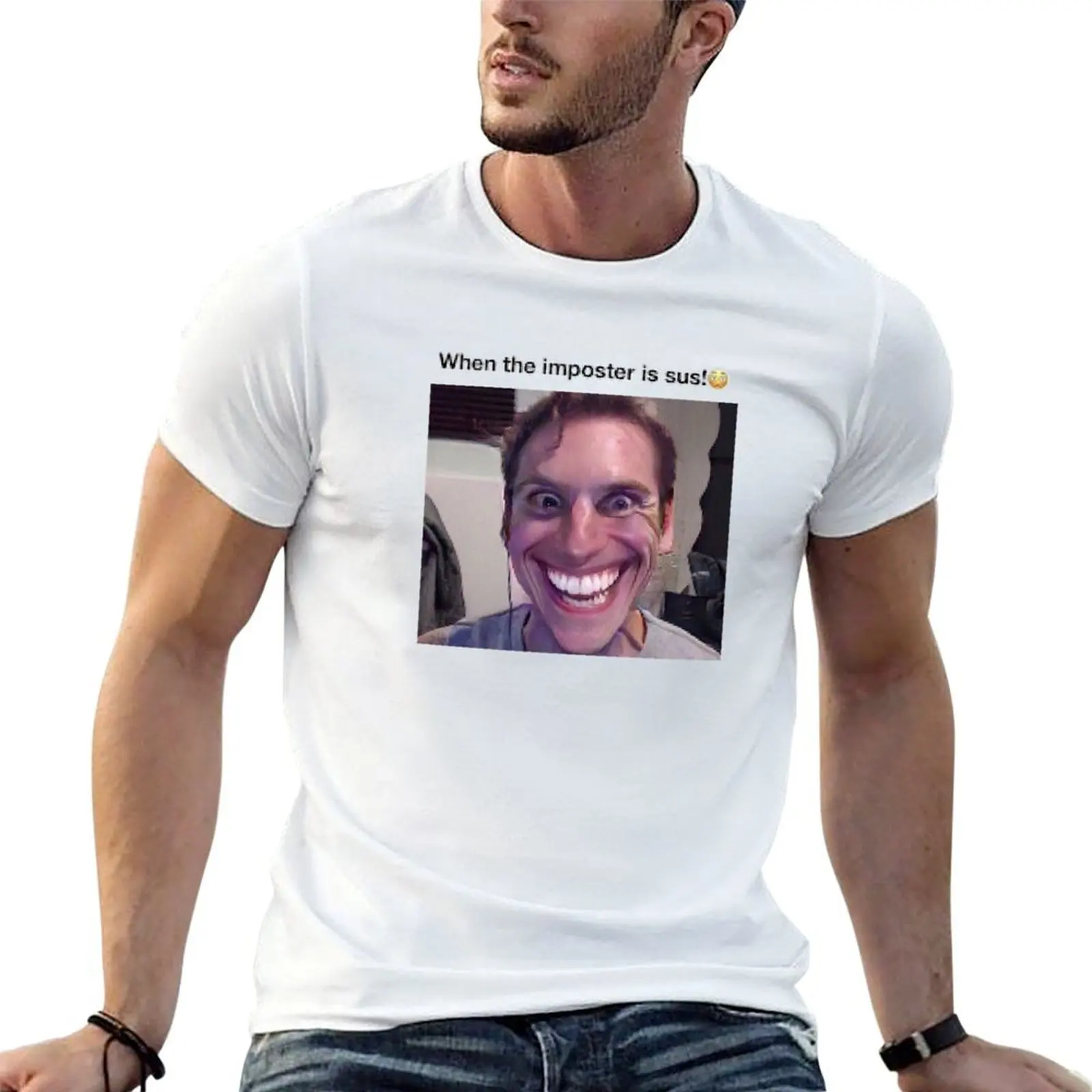 

when the imposter is sus T-Shirt man t shirt luxury t shirt custom print T-Shirt