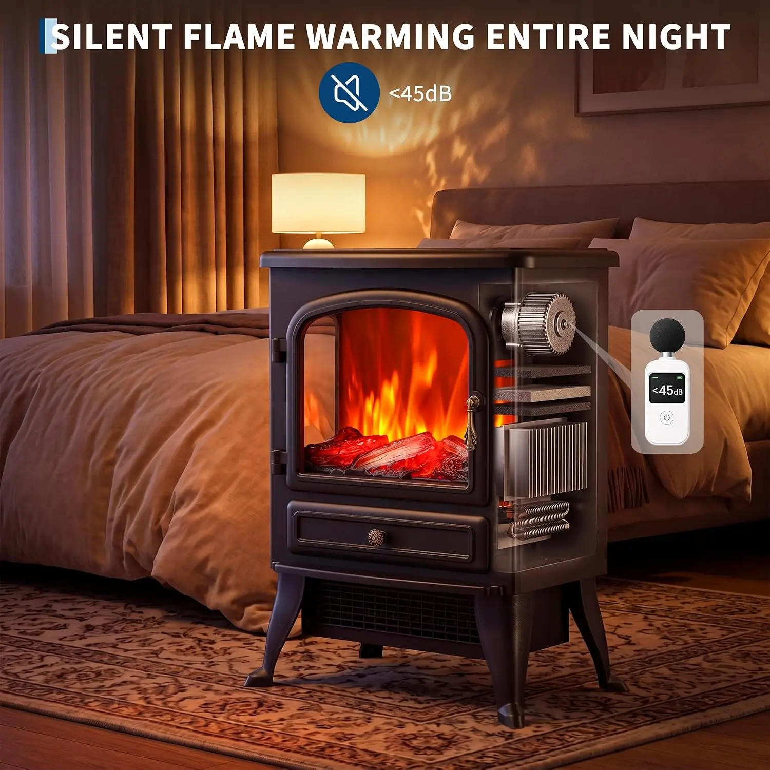 Panoramic Glass Fireplace Heater 6