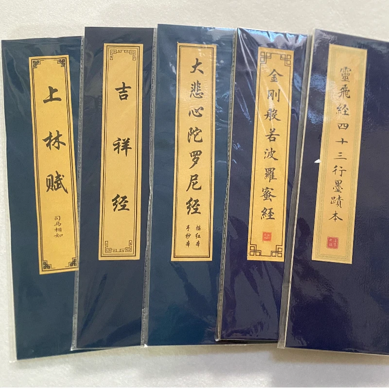 Small Regular Script Calligraphy Brush Copybook Chinese Running Script Trace Red Slender Gold Script Calligraphy Copying Book