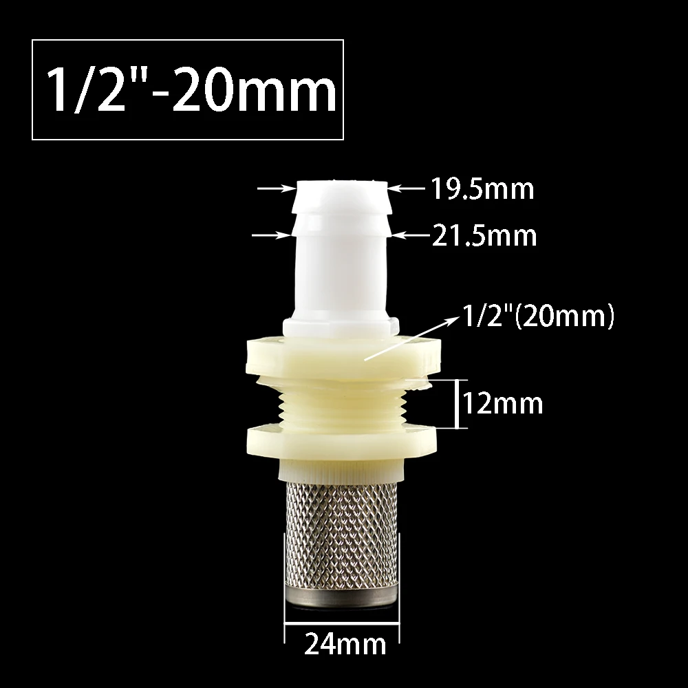 1pc Barb Tail 4/6/8/10/12/14/16/18/20mm Water Connector With ABS 1/2\