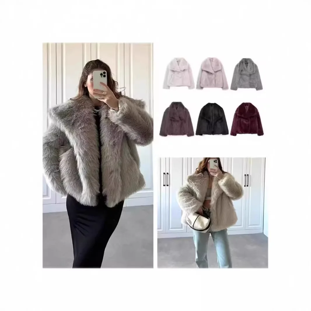 High Quality Winter Women Mink Fur Coat Solid Heavyweight Artificial Fur Coat For Lady Short Furry Female Faux Fur Coat