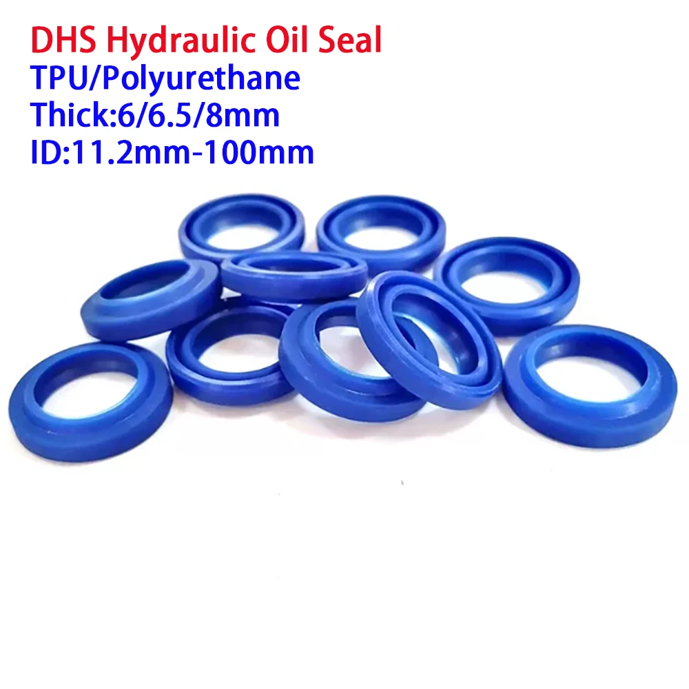 DHS Polyurethane Oil Seal TPU Hydraulic Seal Element High-Temperature Wear-Resistant Seal Ring Thick 6/6.5/8mm ID 11.2mm-100mm