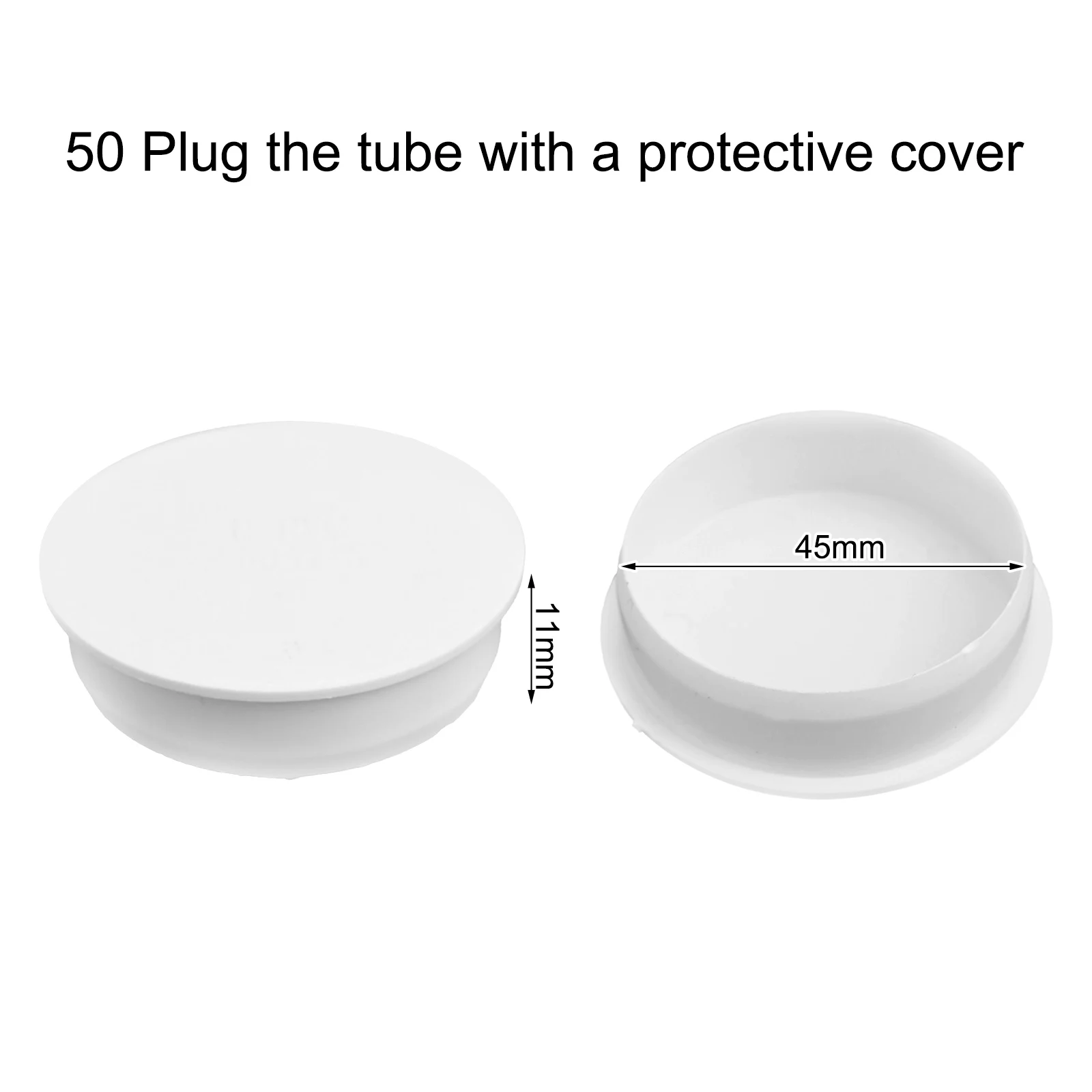 Conector de cubierta protectora limpia y suave, cubierta decorativa blanca, contenido del paquete, tapa de tubo X, tapón de inserción de tubo